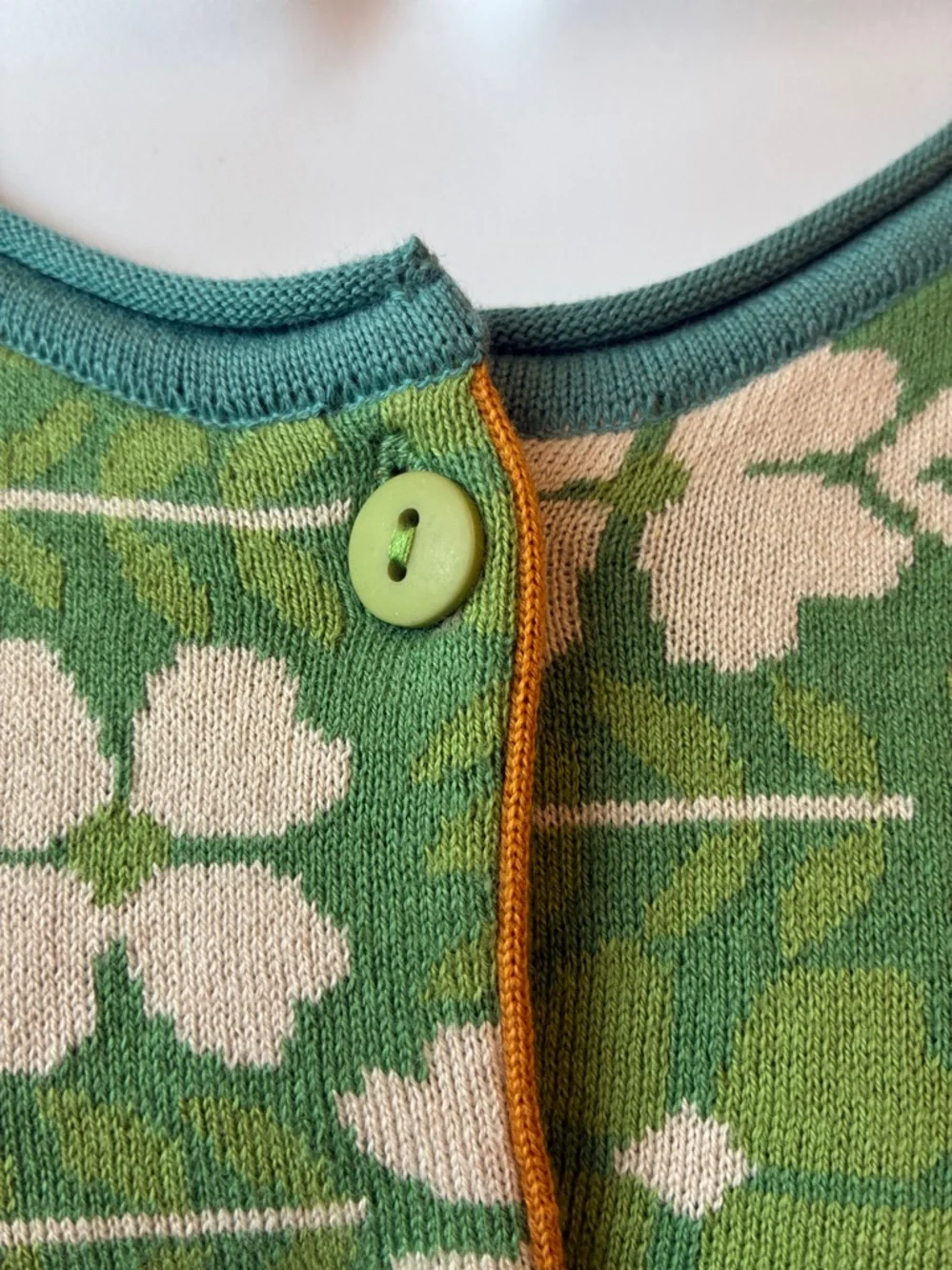 Gudrun Sjoden 4-Leaf Clover Cotton Cardigan, Medium - Picture 3 of 8